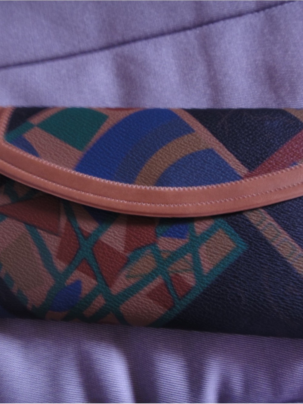 Women's Multicolor Printed Wallet Brown Trim